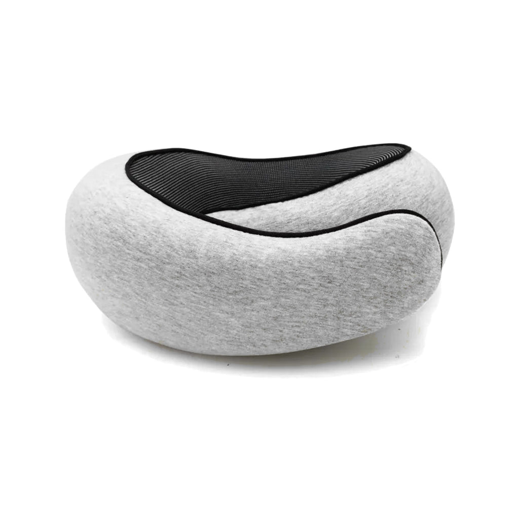 Memory Foam Travel Pillow in Light Gray